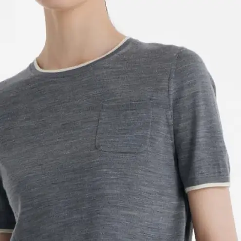 Goelia 100% pure merino wool short sleeve top gray size 8 / 10