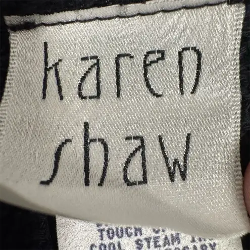 Vintage Karen Shaw Women's Delicate Black Cotton Cardigan Sweater Size L Size L