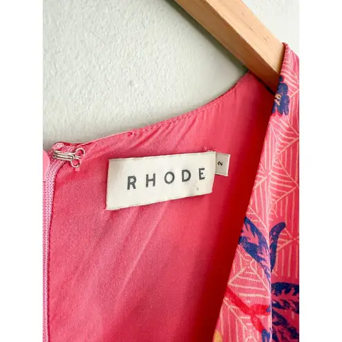 Rhode | Ester Midi Dress in Rouge Akiko | Pink Floral | Sz 2