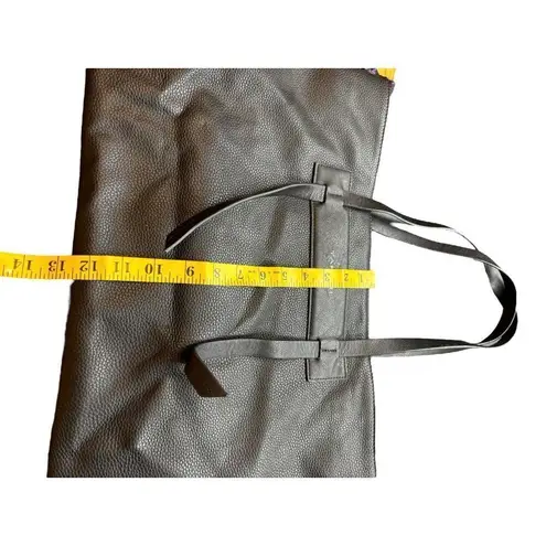 Tahari Black Leather Tote Bag With Dual Handles & Front Pocket