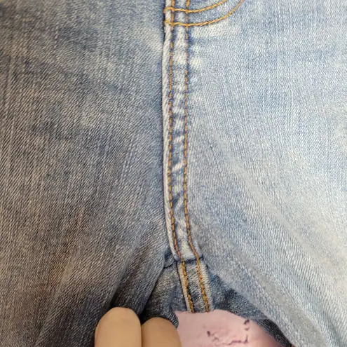 DAZE HIGH RISE SKINNY JEANS DISTRESSED LIGHT WASH RAW ANKLES 27 Blue