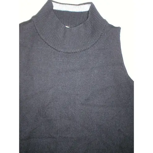 Athleta NWT New Womens  Long Sleeveless Sweater Dress Black Gray L Large Slits