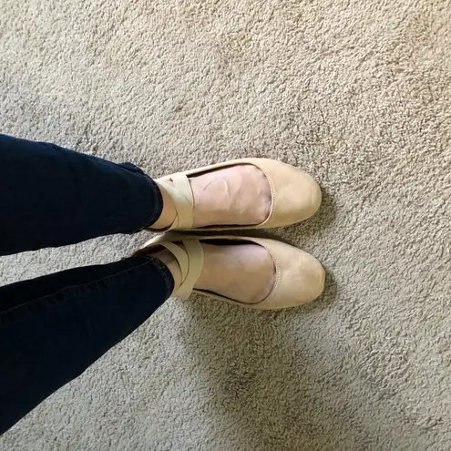 ANNA Ballerina Flats | Pink Elastic Straps & Zip Back | Size 6.5