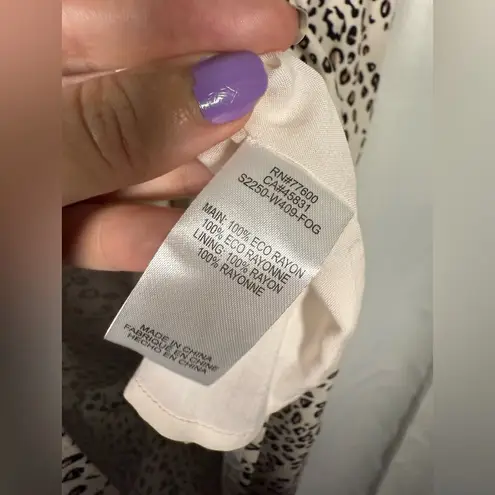 Saltwater Luxe Jacey Cream and Black Leopard Midi Summer Dress Small