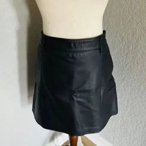 Reiss Mimi Paneled Leather Mini Skirt, Black, Size 10, Designer Luxury, NWT