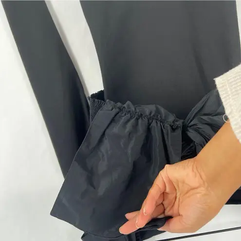 Naked Wardrobe NA-KD Black Smocked Cotton LayeredOff The Shoulder Long Sleeve Top Size S