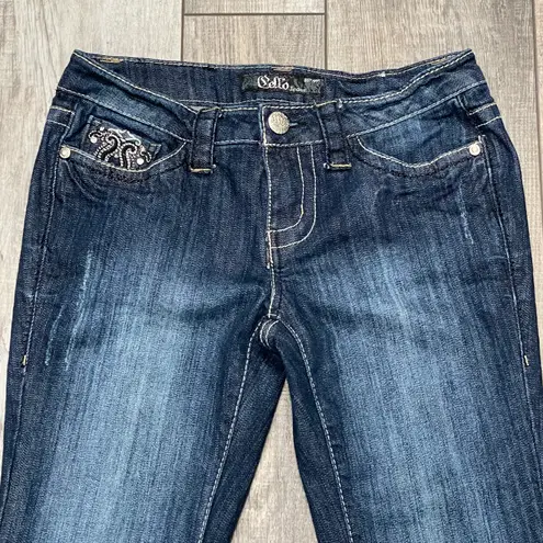 Cello Dark Blue With Fading Flare Jeans Size 4