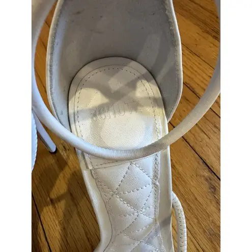 Schutz Gaiah Ankle Strap Sandals in White Leather Size 7 EUC (B)