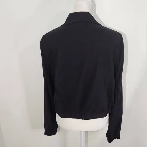 Philosophy  Black Linen Jacket Size Medium Black Linen Open Blazer