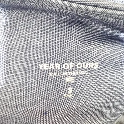 Year Of Ours Denim Corset High Waisted Athletic Work Out Leggings Chambray Blue