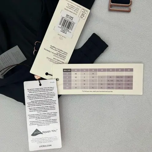 CALIA Ruched Front Bra XS Black