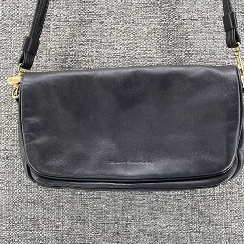 Vintage Shoulder Bag Med Stone Mountain Dark Brown Leather Minimalist Soft 90s Brown