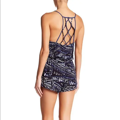 Dolce Vita Lattice Back Cover Up Romper Dusk M Blue Navy Size M
