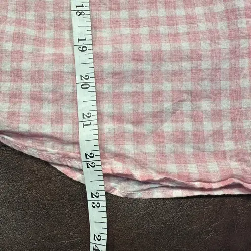 UNTUCKit Womens Pink Gingham Checkered 100% Cotton Button Down Shirt Size 0