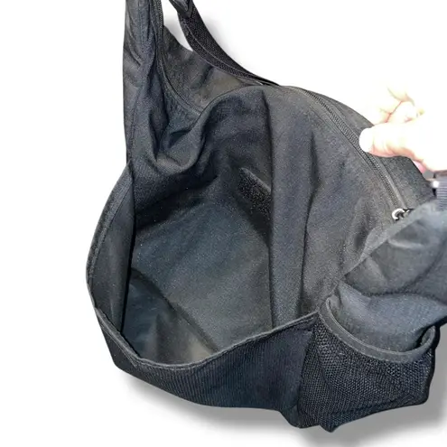 LL Bean Shoulder Purse Tote Nylon Full Zip Strap Crossbody Bag Handbag Vintage Black