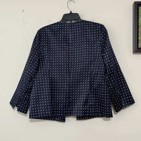 Pendleton Silk Blend Jacket Go Graphic Blazer Lightweight Pocket Navy Size 12