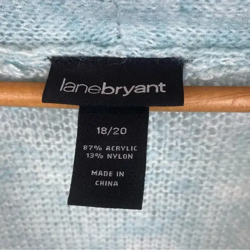 Lane Bryant  Blue Fuzzy Fong Sleeve Cowl Drape Neck Long Sleeve Sweater 18