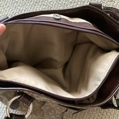 Giani Bernini Shoulder Bag Medium Tote Classic Initial Tan Brown Y2K Like New