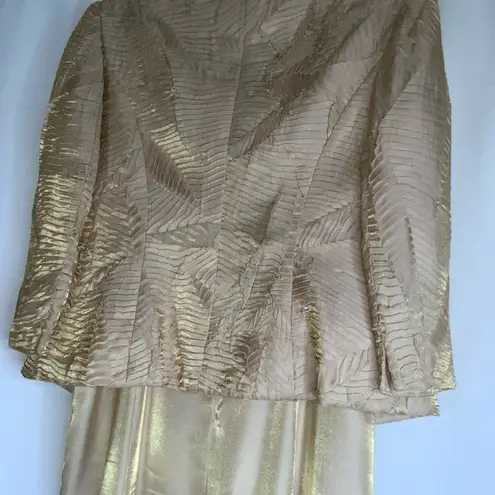 Alex Evenings  Shimmering Gold 2Pc Formal Jacket & Gown Special Event Dress 8