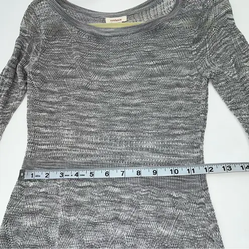 Sundance Sweater Dress Size Medium Gray Crochet Open Knit Boho Long Sleeve