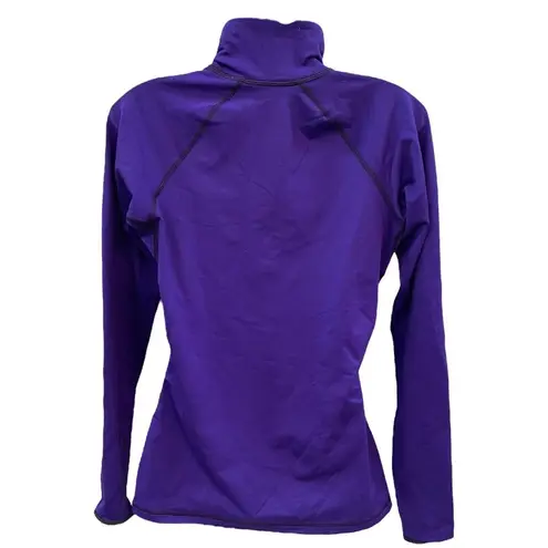 Nike  Pro Shirt Womens Purple 1/4 Zip DriFit Mock Neck Stretch Long Sleeve Medium