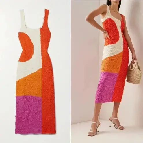 Mara Hoffman NWOT Pomelo Sloane Dress Red Multicolor Size Small