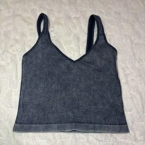 Free People Bella Seamless Ribbed Gray Tank Top