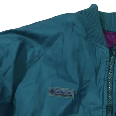 Columbia VINTAGE  Women's Medium Purple/Teal‎ Reversible Puffer Bomber Jacket