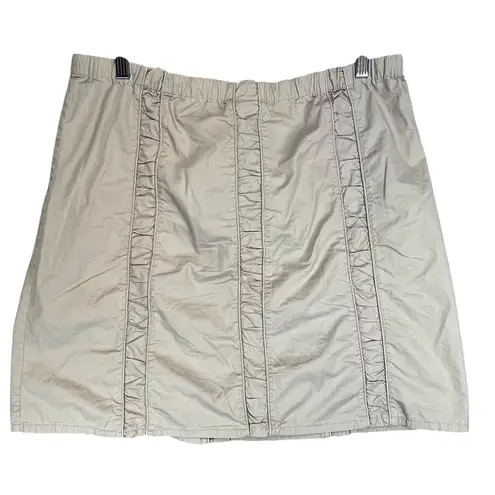 Nomadic Traders Women's Vintage Gorpcore Y2K Beige Cotton Mini Skirt Large Tan