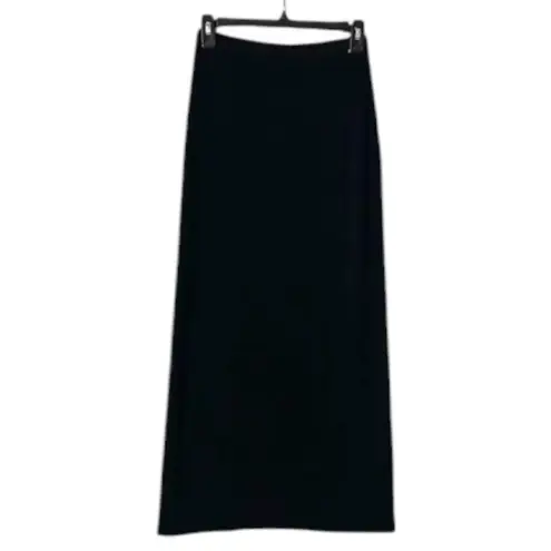 Vintage Carole Little Black Long Skirt M Slinky Stretch Goth Witchy Dark Office Size M