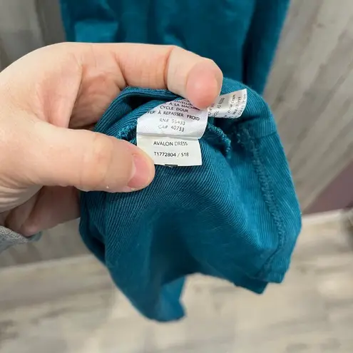 Toad & Co Teal Avalon Tank Stretch Jersey Fit & Flare Sundress Pockets Small