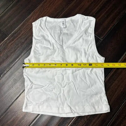 Los Angeles Apparel Crop top v neck casual tank top athletic yoga workout summer