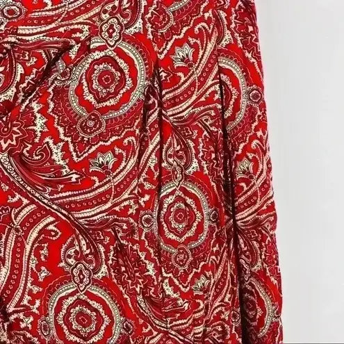 Staring At Stars UO Staring At Stars Women’s Lightweight Red Paisley Wide Leg Boho Pants Size 2