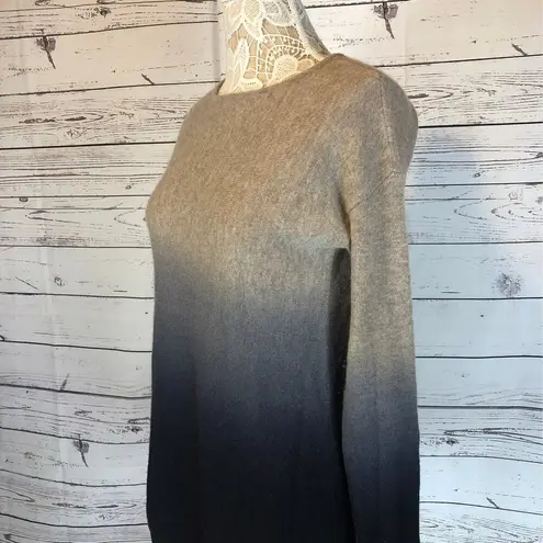 C By Bloomingdale's Dip Dyed Cashmere Asymmetrical Sweater black tan size XS Brown