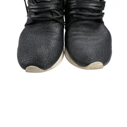 Esseutesse Fringe Leather Sneaker Rare Black on Black Italian Size 37 (US 7