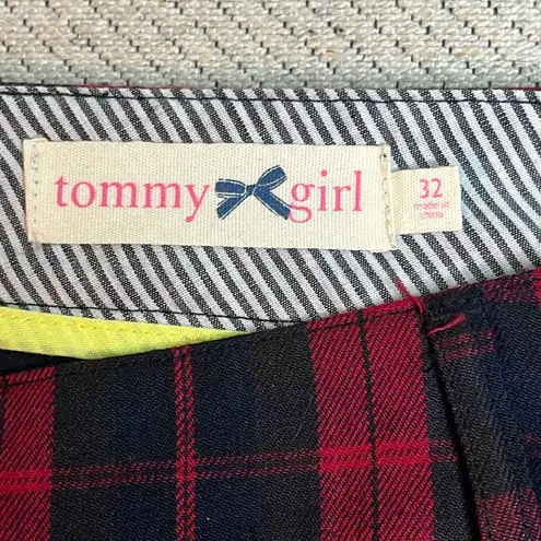 Tommy Hilfiger   Tommy Girl Red Plaid Black  Pants  Zippers