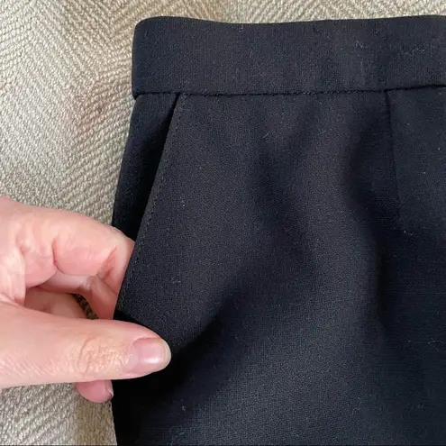 Escada Wool Flat Front Trousers Slim Straight 36 S 6 Black