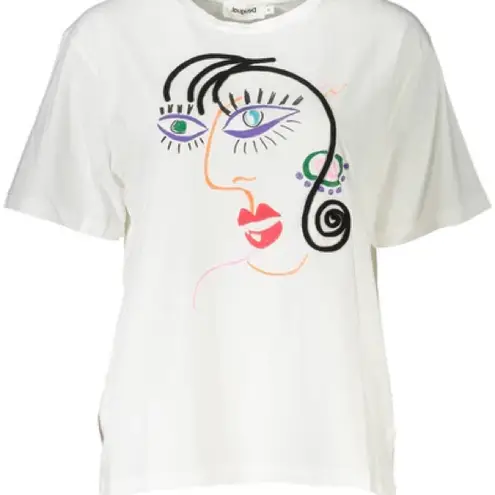 Desigual FACE black cotton T-shirt with print