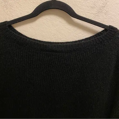 Wooden Ships  Black Heart Pullover Acrylic, Mohair, Wool Blend Sweater Size M/L