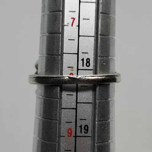 Silver Tone Hamsa Evil Eye Ring Size 8