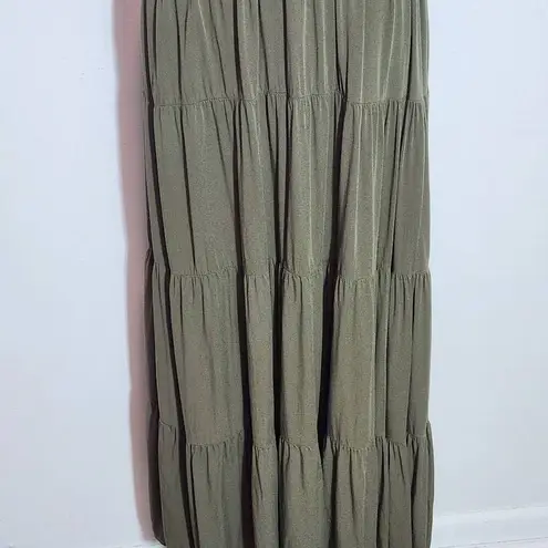 Pretty Garden Olive Green Smocked Midi Dress Size Large Green Cottagecore Dress