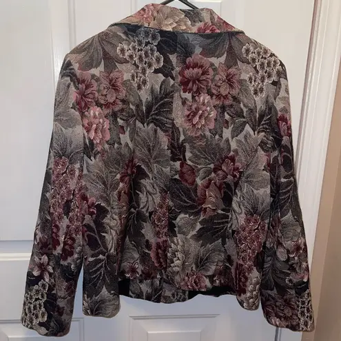 Sag Harbor Vintage Tapestry Floral Blazer Women’s Size 16 Long Sleeve Jacket
