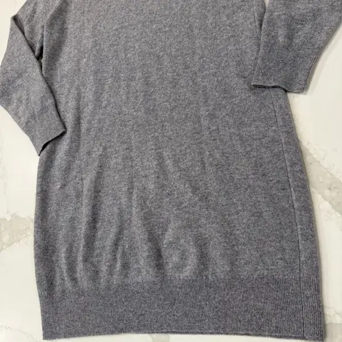 Lord & Taylor 100% Cashmere Mock Neck Sweater Dress Women’s Medium Gray Luxury