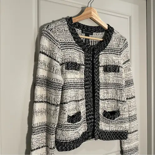 INC Knit Blazer Cardigan Size Medium Black