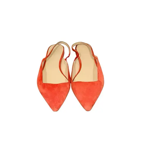 Everlane  The Editor Slingback Suede Flats in Persimmon