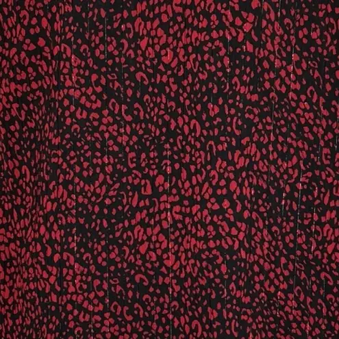 Haver London Shirt Womens XS Red Cheetah Print Blouse Office Casual Versatile