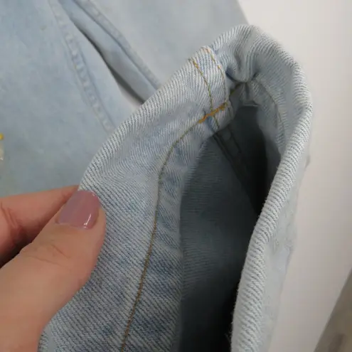 Jordache 1990s Vintage High Rise Straight Leg Jeans Embroidered Anchors 30"