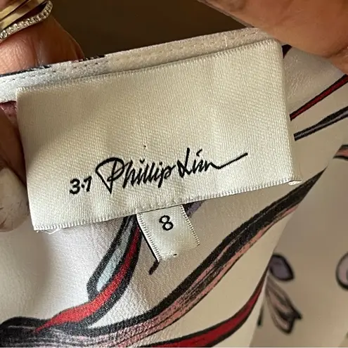 3.1 Phillip Lim | White Sleeveless Floral Spliced Blouse Sz 8