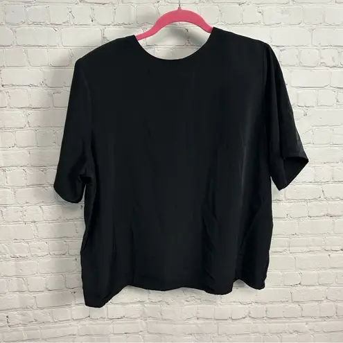 Vintage Jack Mulqueen polyester lagenlook boxy top size 18/20 plus dark academia Black