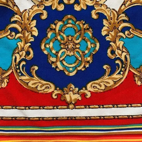 AGB Dress Women's Damask Tapestry Wrap Midi Dress Red Size 12 Red